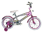 Children's Pink and Silver Bicycle with Training Wheels