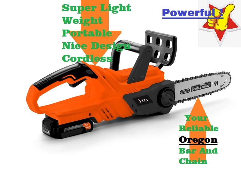 Handheld cordless chainsaw for wood cutting