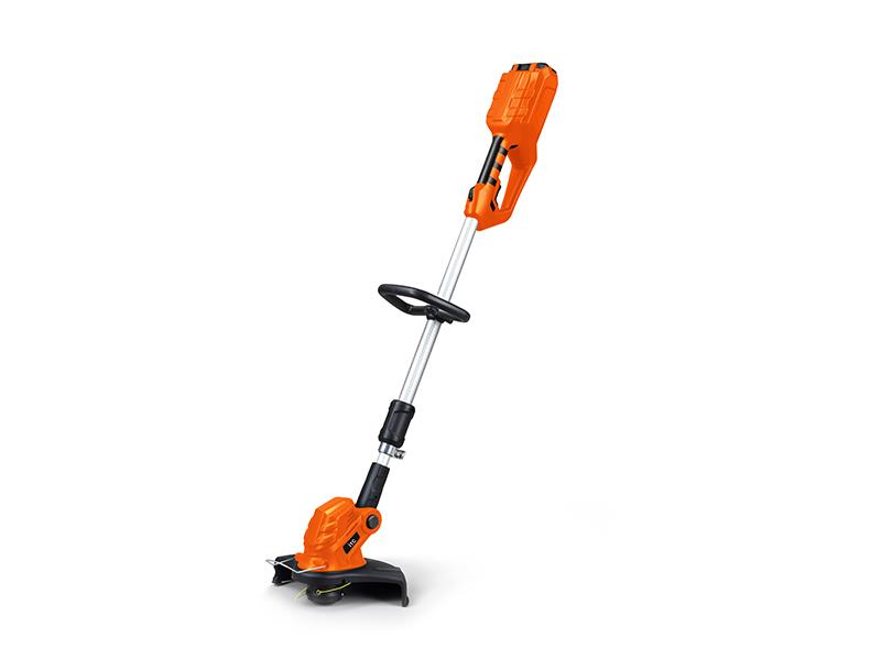 Cordless 40V grass trimmer in use
