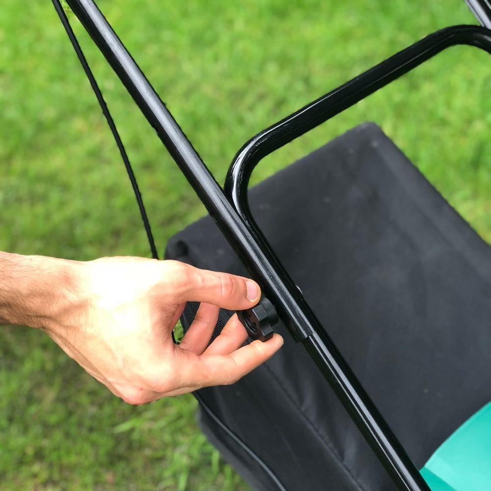 Full view of the cordless electric mower