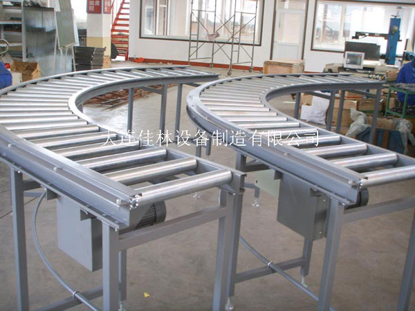 Curved Roller Conveyor System for Material Handling