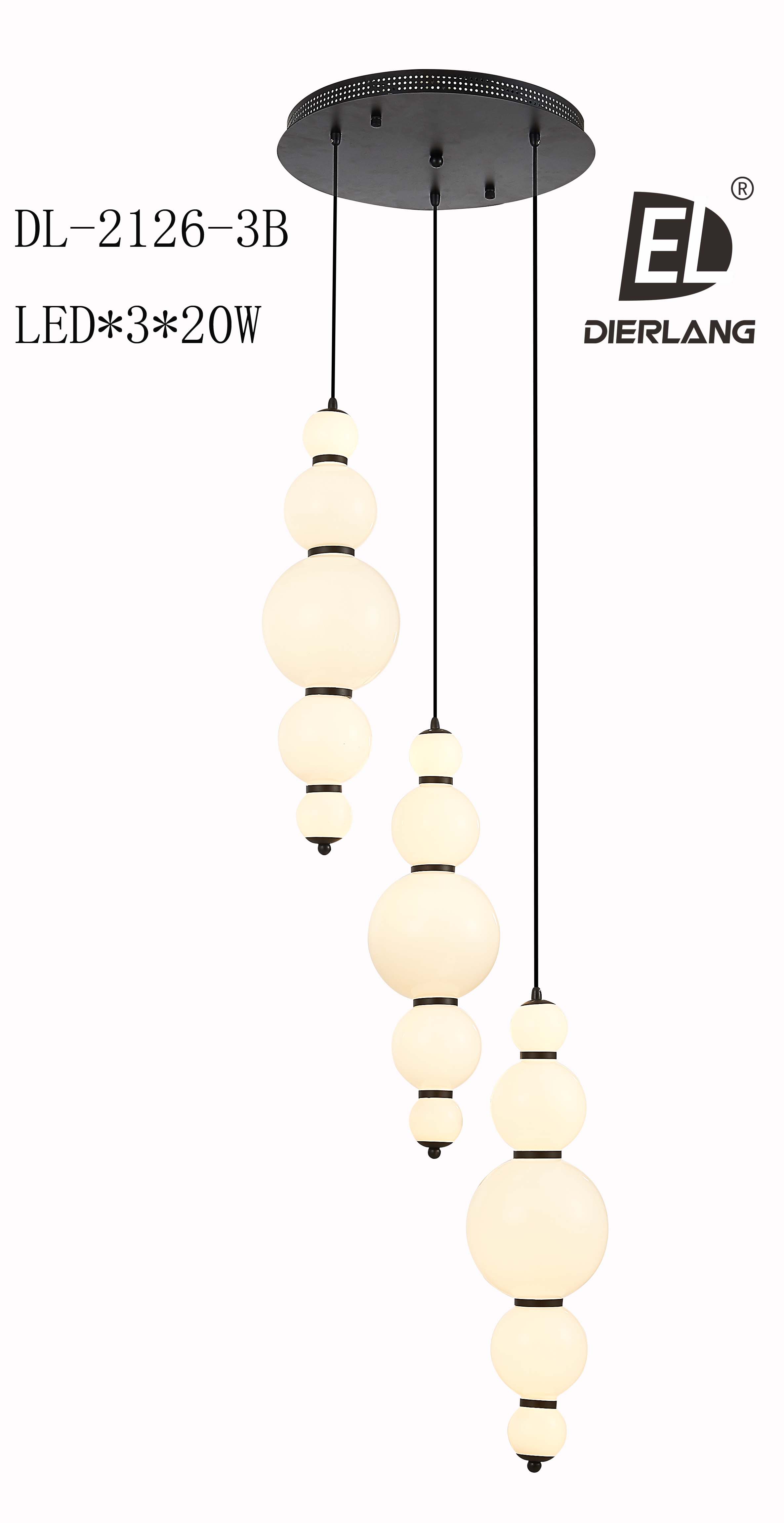 Spherical Opal Glass LED Pendant Chandelier