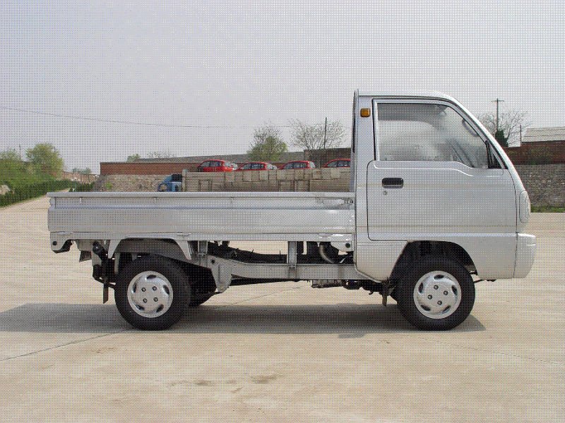 Rear view of the utility truck cargo bed