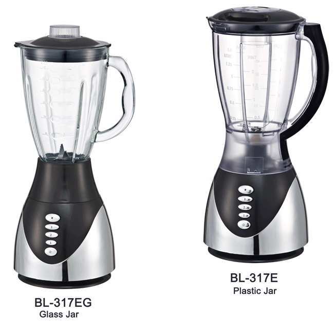 Electric Countertop Blender with Glass or Plastic Jar
