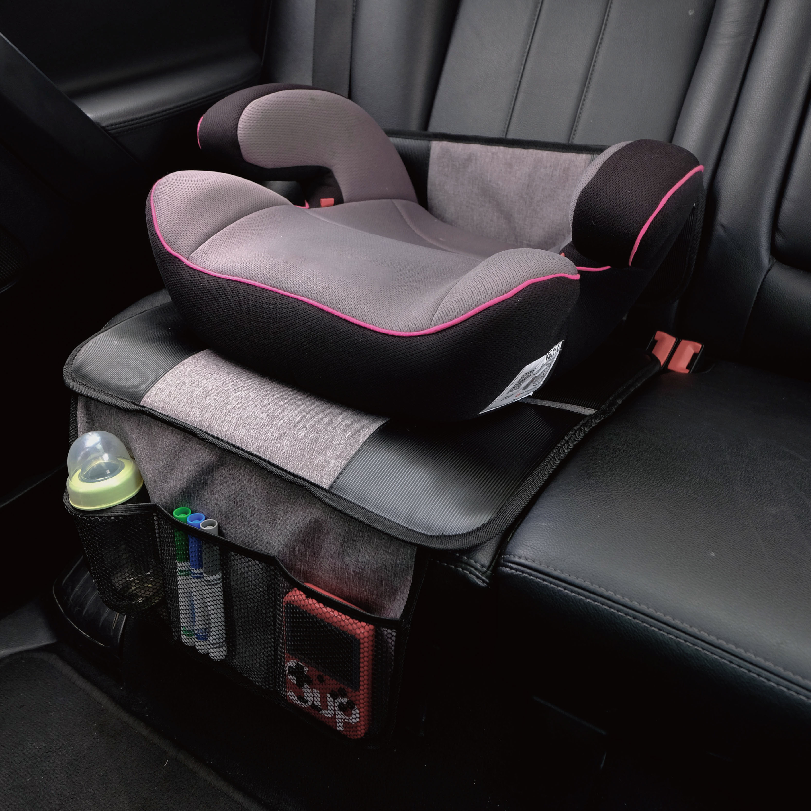 Car Seat Protector Mat with Storage Pockets
