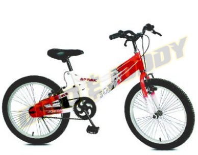 Children's Bicycle with Red and White Frame