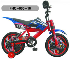 Kids' Motocross-Style Bicycle with Training Wheels