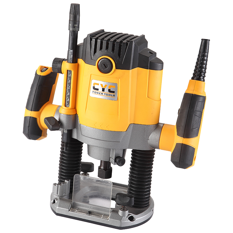Electric Wood Router with Spindle Lock and Aluminum Base