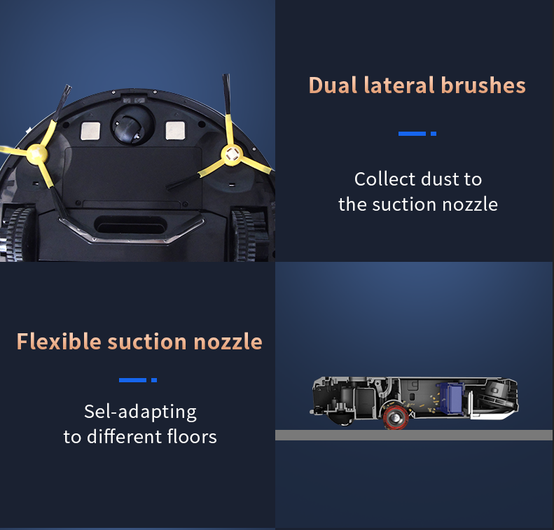 Internal suction and brush mechanism