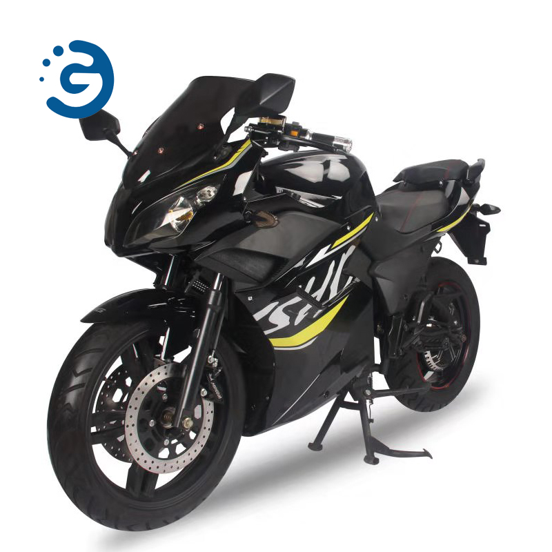Side view of the electric racing motorcycle