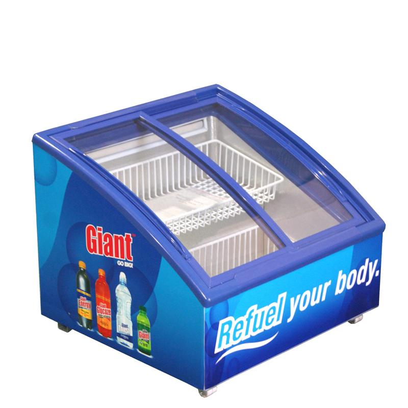 Chocolate Display Freezer with Inclined Glass Lid