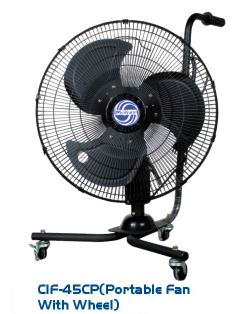 Portable Industrial Fan with Metallic Blades