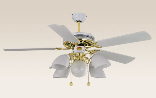 White Ceiling Fan with Integrated Light