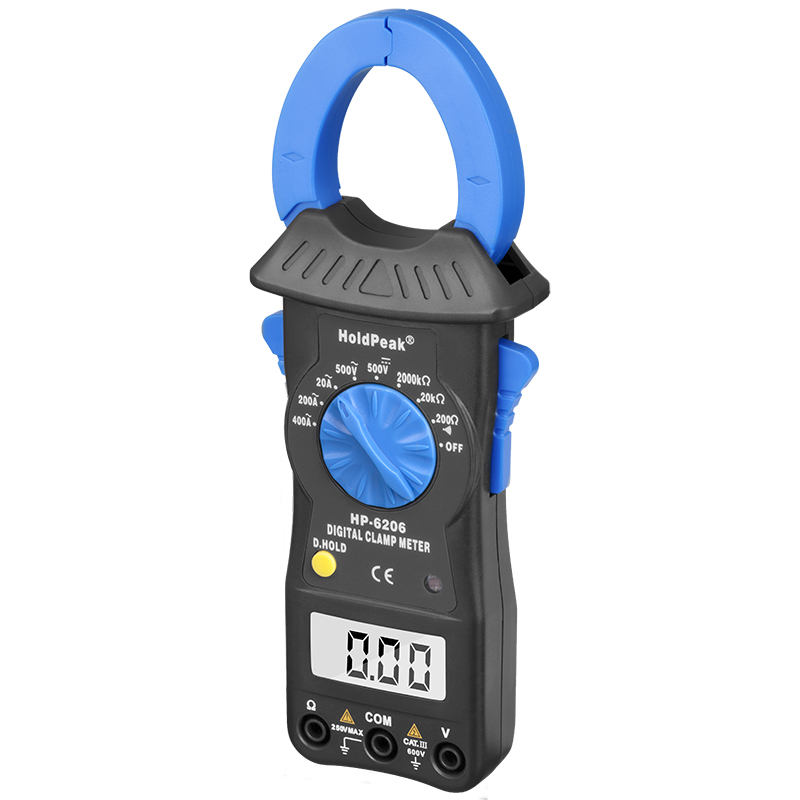 Digital clamp meter display and safety ratings