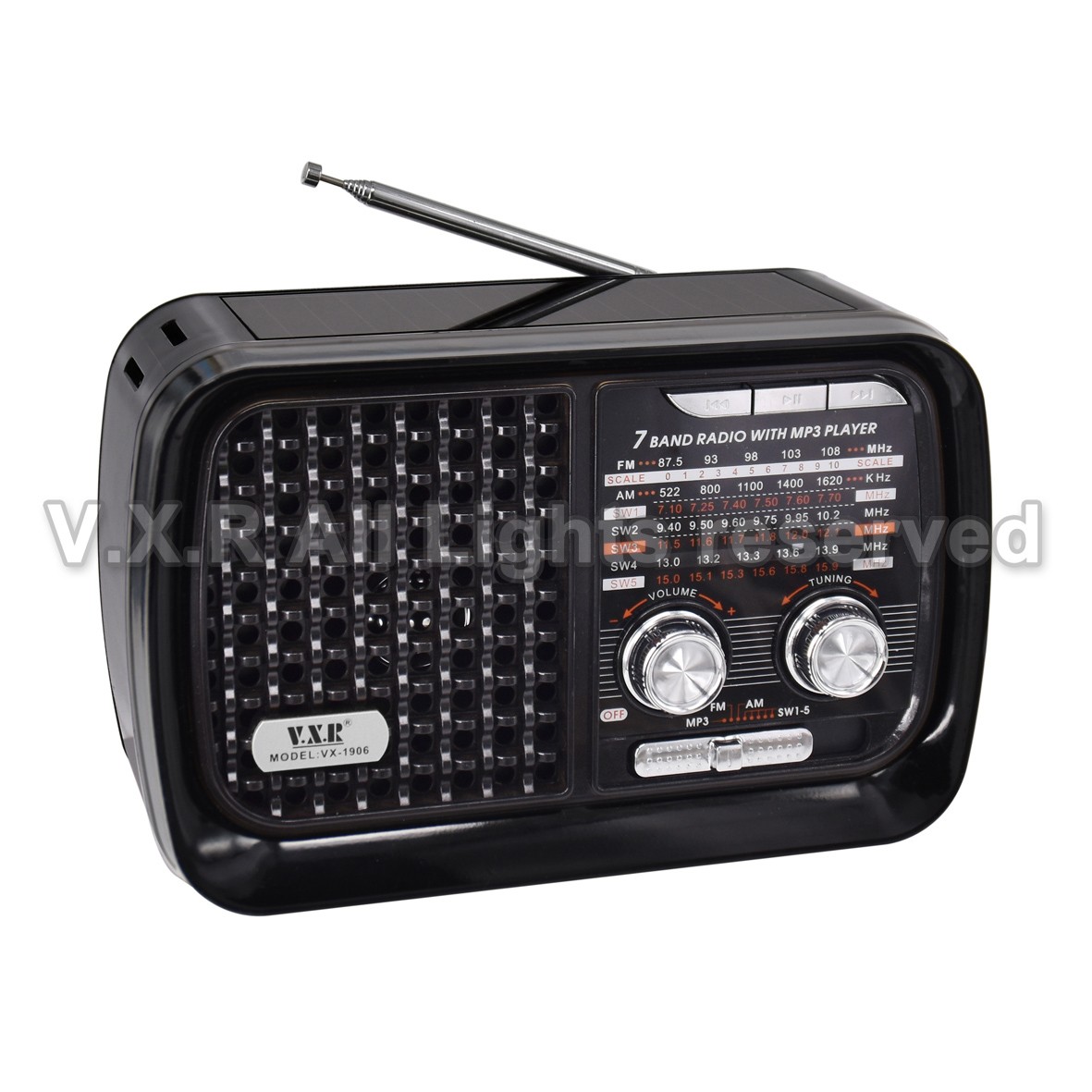 7-Band AM/FM/SW Radio with MP3 Player