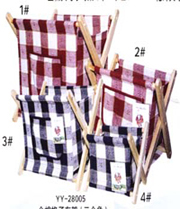 Foldable Storage Basket Set with Checkered Fabric