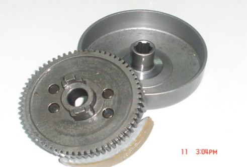 Centrifugal Clutch Assembly with Toothed Gear and Clutch Bell