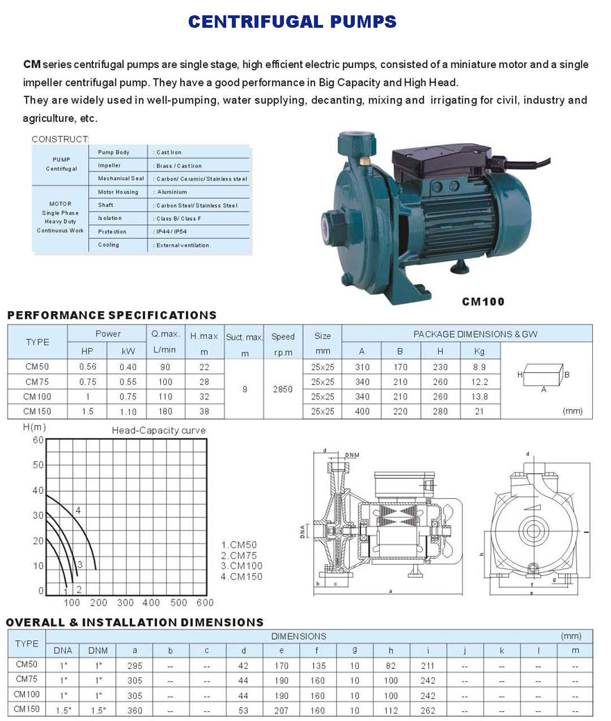 Single-Stage Centrifugal Water Pump