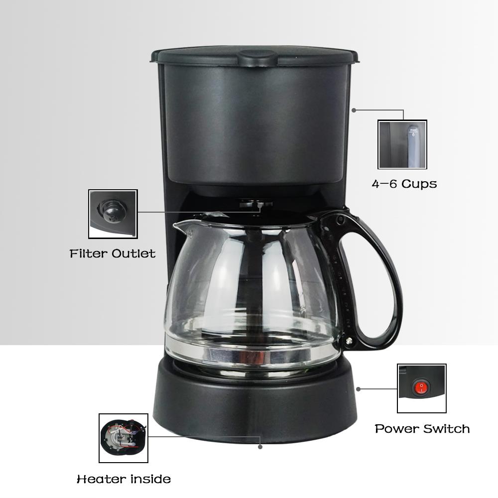 Portable Drip Coffee Maker with Glass Carafe