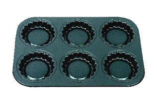 Mini Fluted Cake Pan - Non-Stick, 6-Cavity