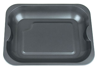Dark Molded Storage Tray with Handle Cutouts