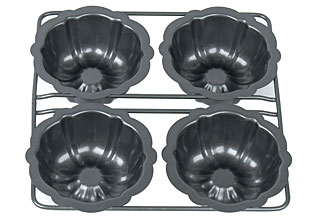 Fluted Cake Pan with Four Cavities