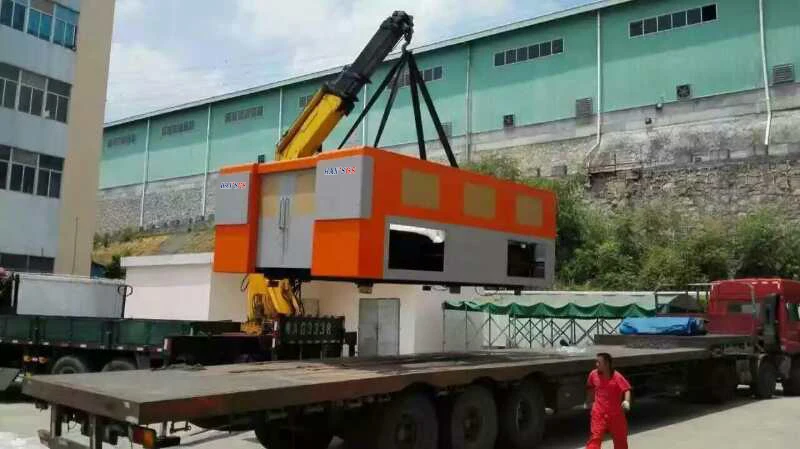 CNC fiber laser cutting machine processing metal plate