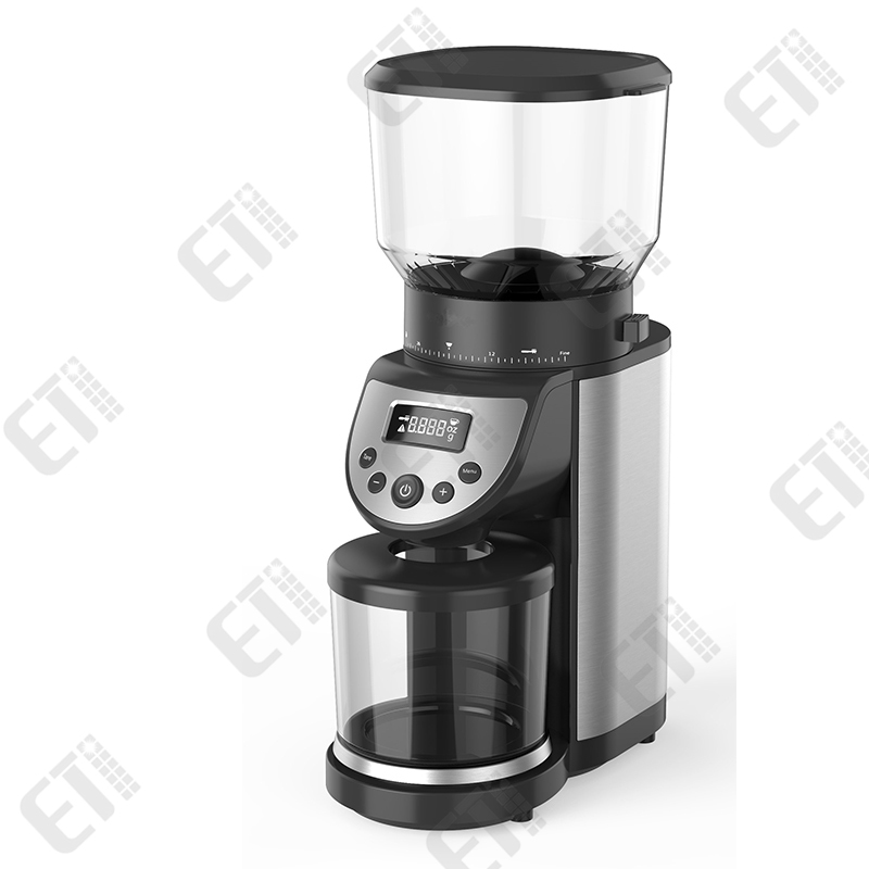 Coffee Grinder Conical Coffee Grinder Mill Integrated Scale Brushed Stainless Steel - Image 3