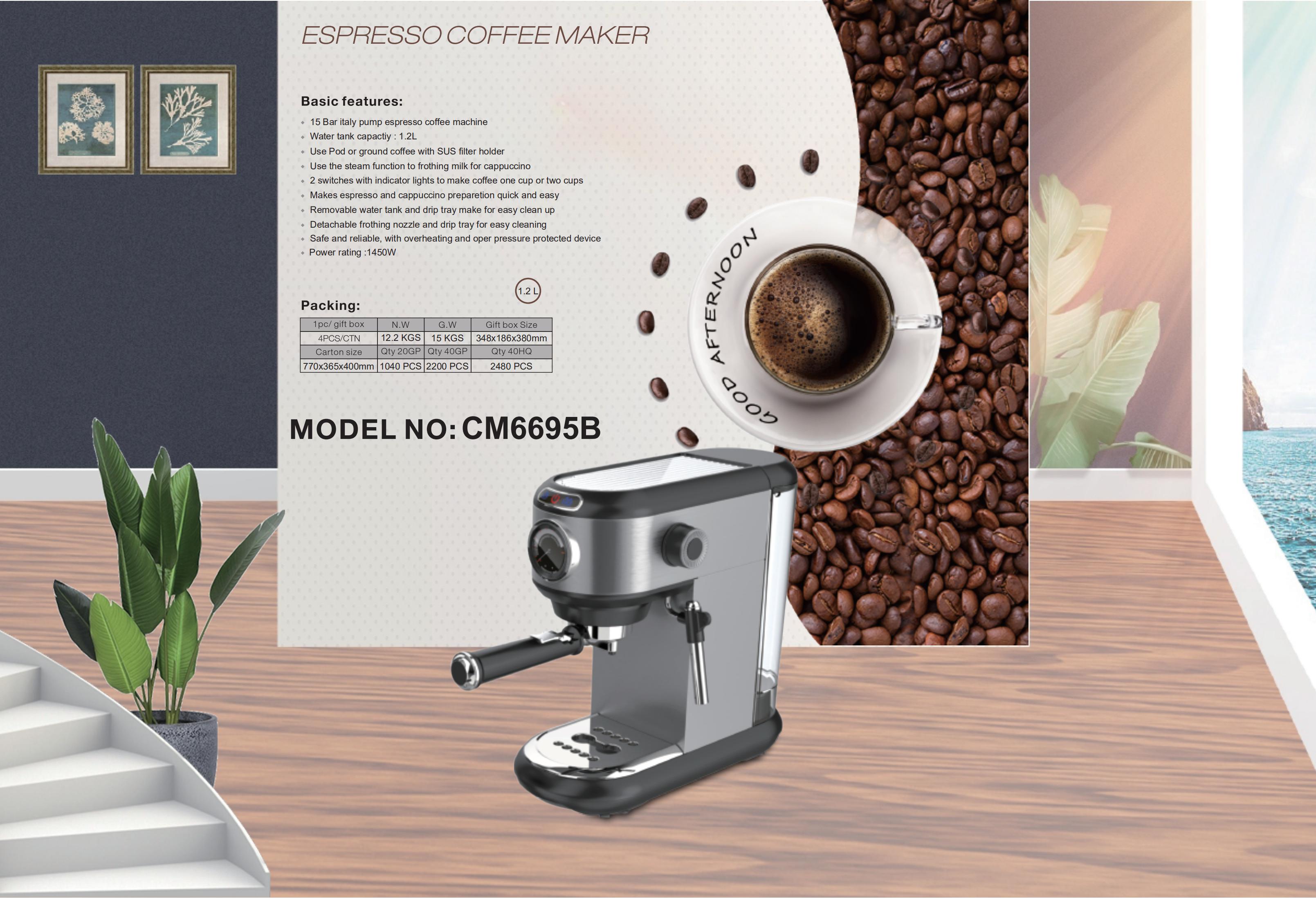 Espresso Coffee Machine with 1.2L Water Tank