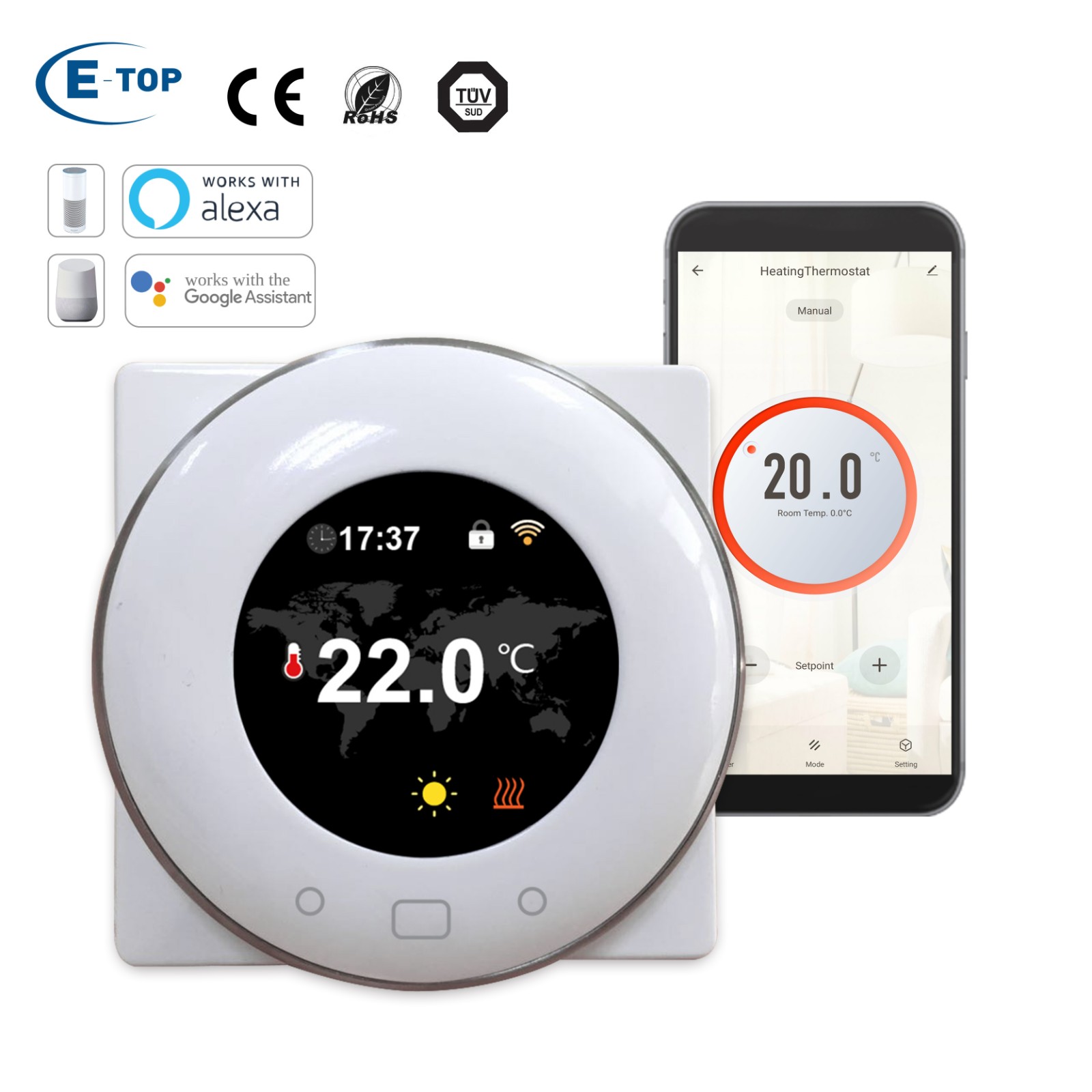 Color screen WIFI Thermostat for Floor Heating System - Image 3