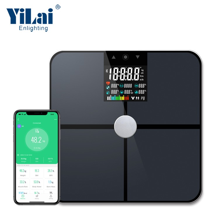 Colorful VA display smart scale heart rate function Ailink APP control bluetooth scale - Image 3