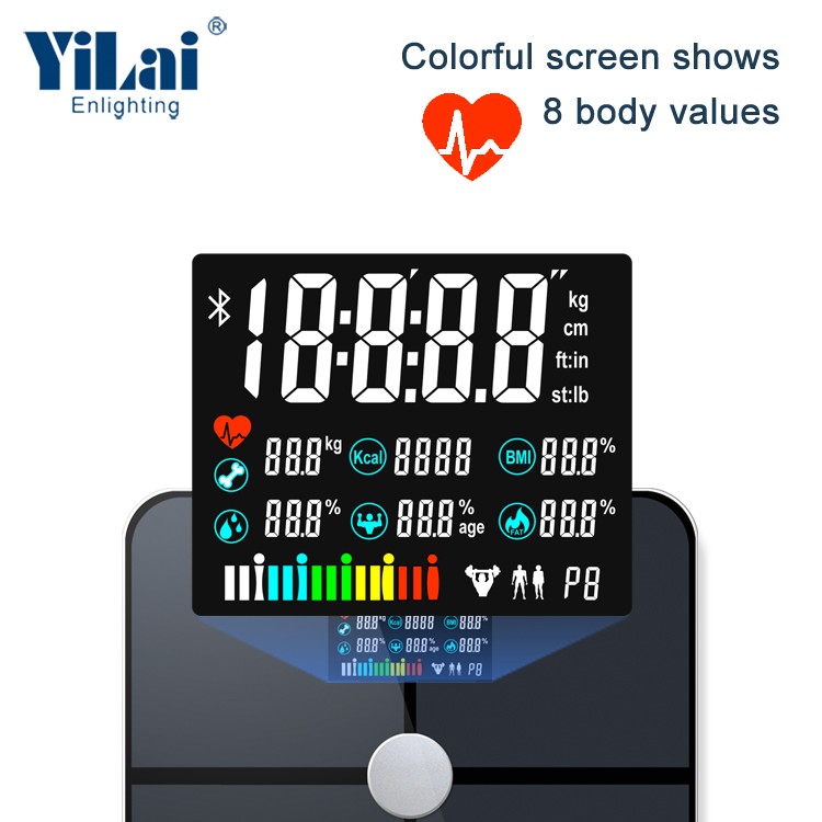 Colorful VA display smart scale heart rate function Ailink APP control bluetooth scale - Image 2