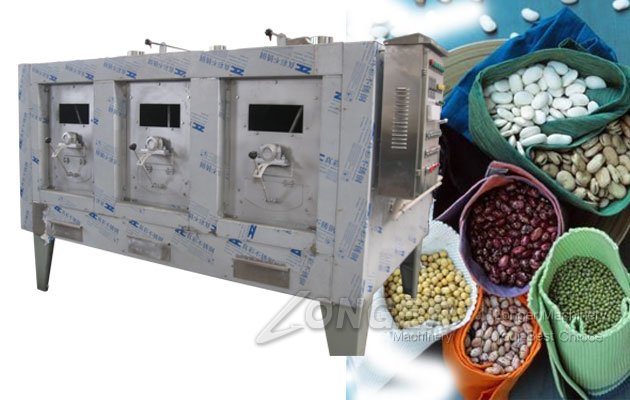Commercial multi-chamber nut roasting machine with control panel