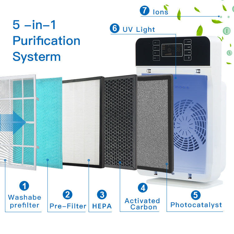 Internal view of the 5-in-1 purification system