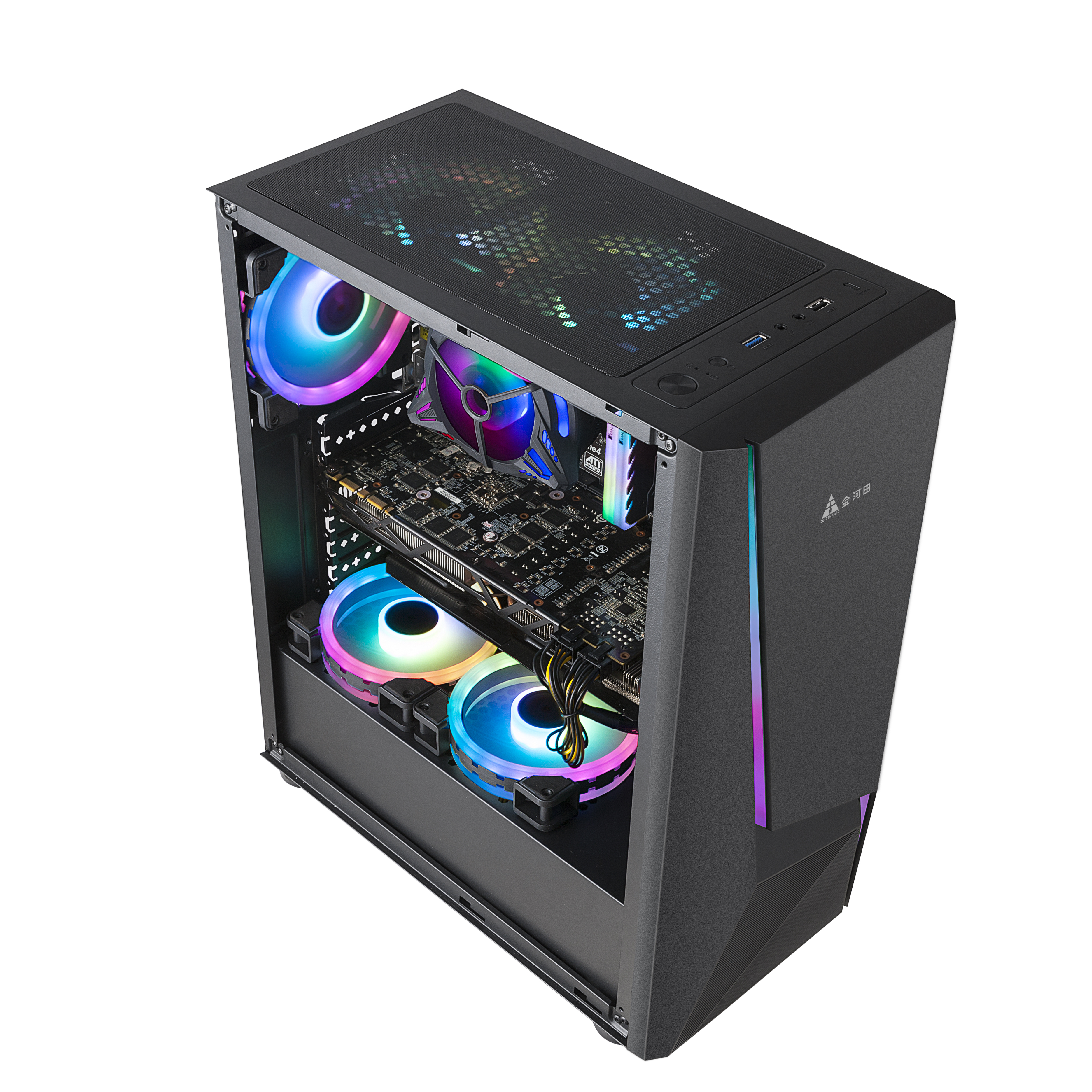 Mid-Tower ATX Computer Case with Tempered Glass
