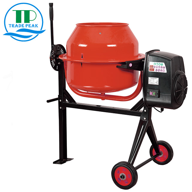 Portable 115-Liter Concrete Mixer with Steel Frame