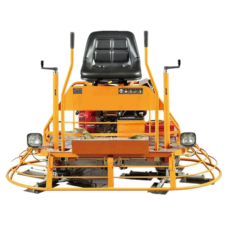 Operator seat and controls of a ride-on power trowel