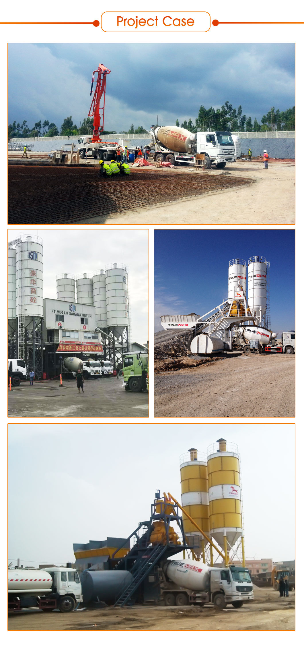 Concrete mixer truck on-site project case