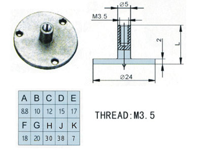 Metallic Component with Mounting Holes