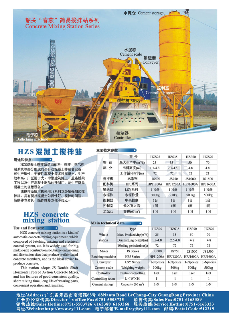 HZS Series Concrete Mixing Station