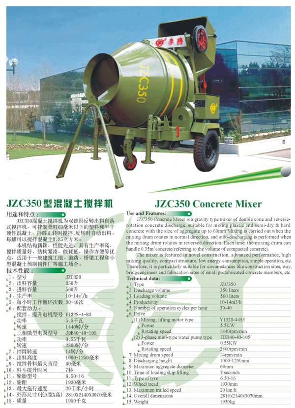 JZC350 Concrete Mixer