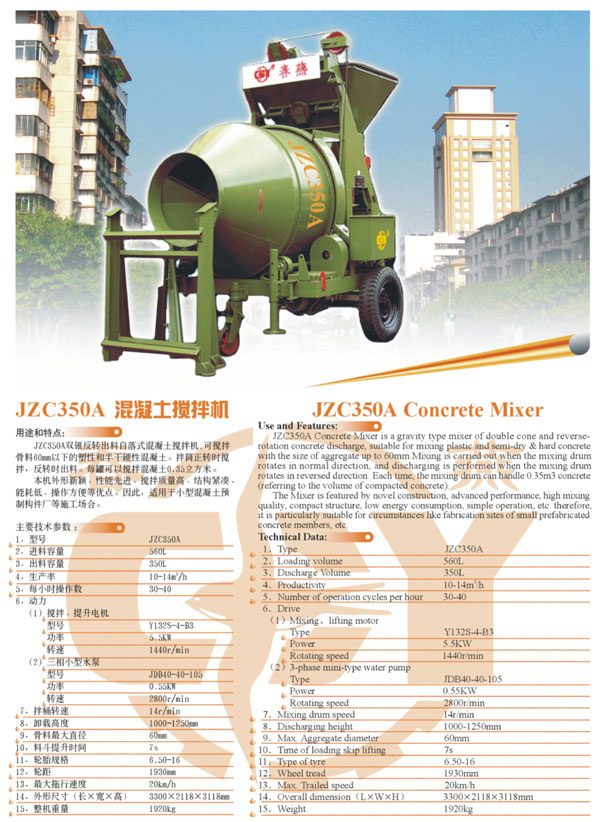 JZC350A Concrete Mixer