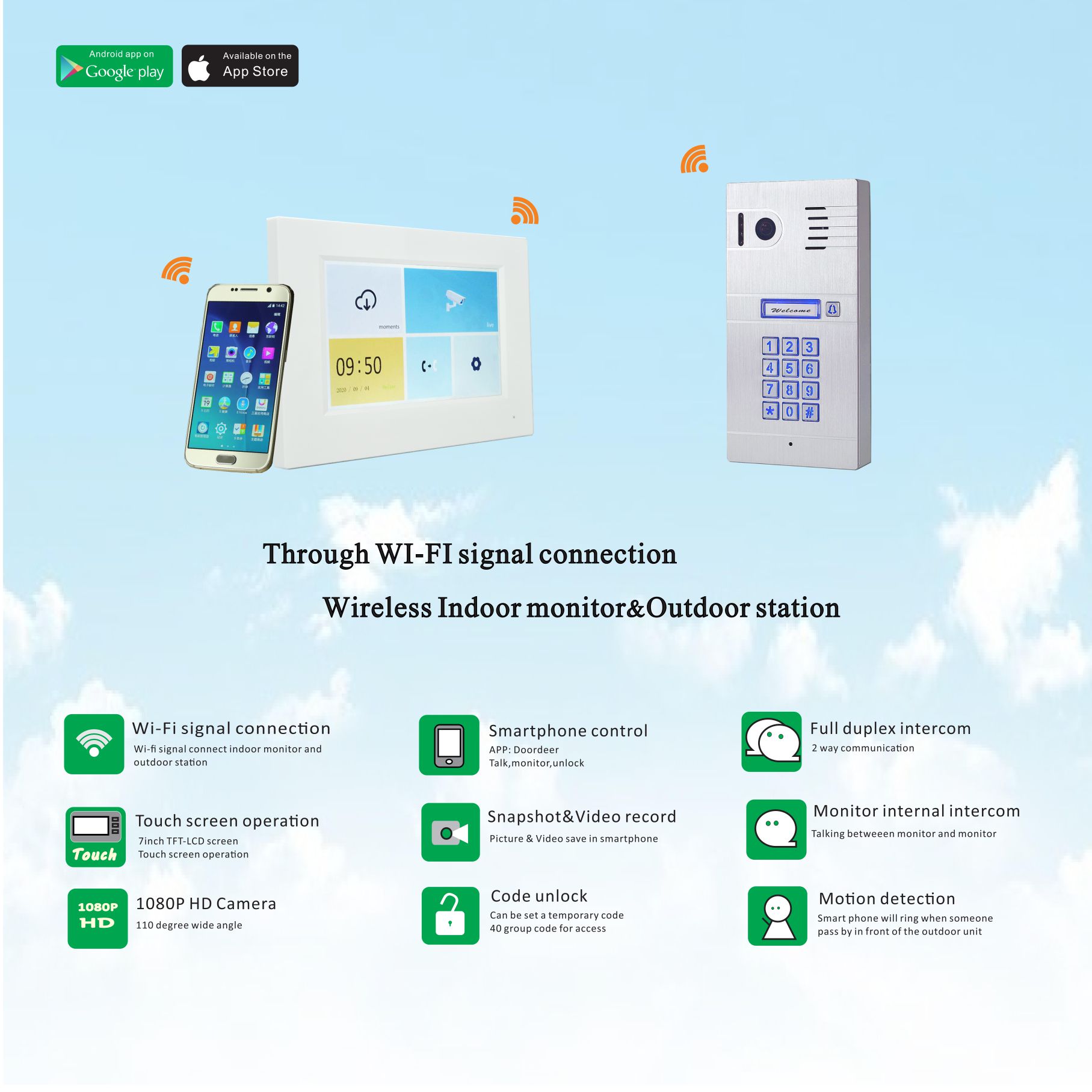 Control your door by smart phone wireless video door phone. - Image 3