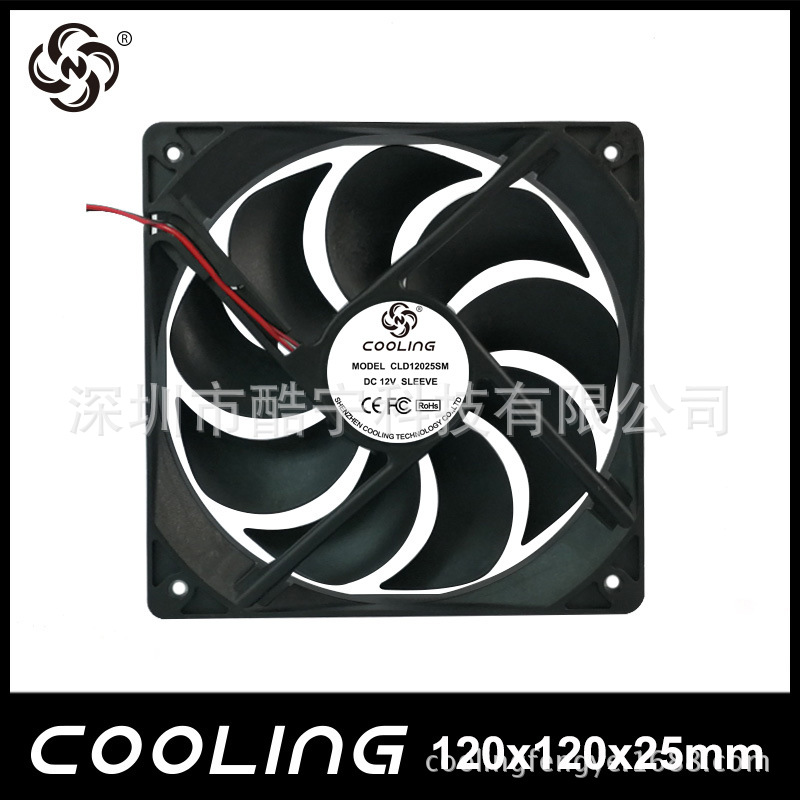 Front view of the industrial cooling fan showing the square frame and mounting holes