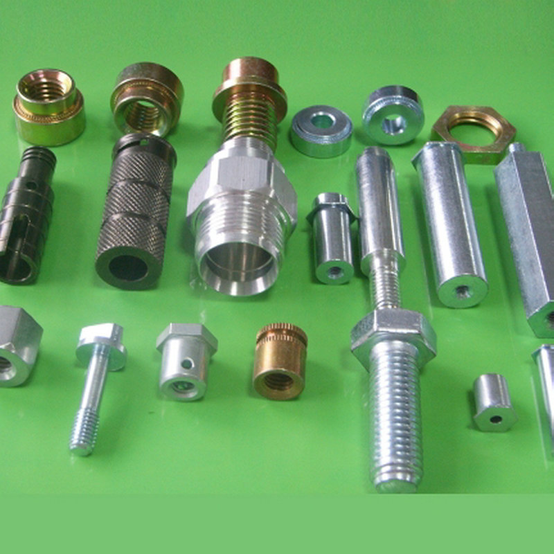Assorted metal fasteners and CNC parts