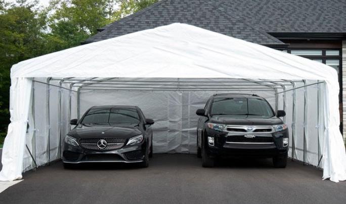 [copy][copy]New design shade sail hot galvanized carport for 2 car parking - Image 3