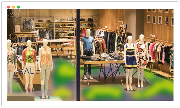 Retail store environment for heatmap application