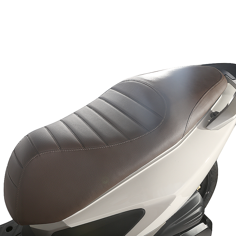 Ergonomic brown leather-style seat