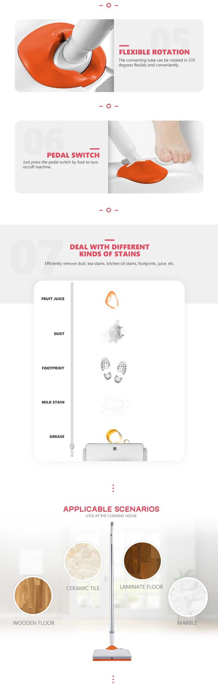 Flexible rotation and pedal switch operation