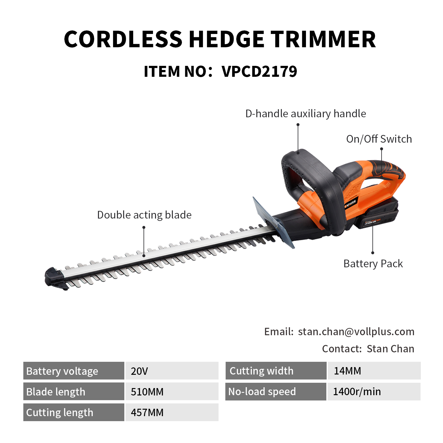 Cordless Hedge Trimmer - Image 2
